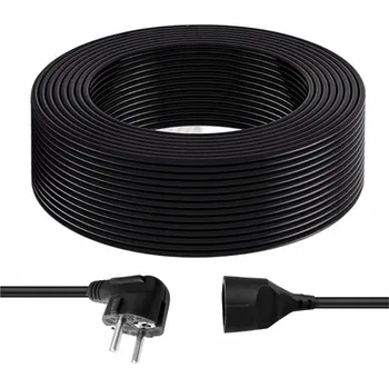 Napájecí kabel PRODLUŽOVACÍ KABEL PVC 30M 3×0,75MM2 ČERNÝ PRO VNITŘNÍ POUŽITÍ