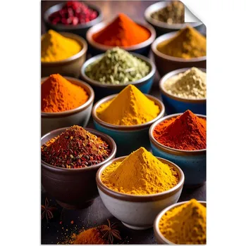 Fototapeta Samolepicí samolepicí do kuchyně, Koření a bylinky v miskách 60x90