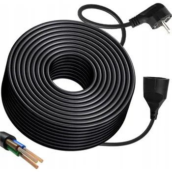 Napájecí kabel PRODLUŽOVACÍ KABEL 3x0,75MM2 20M STAVEBNÍ ZAHRADNÍ SILNÝ PVC KABEL