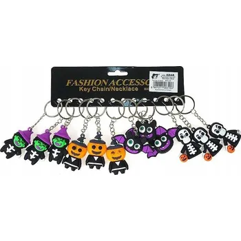 Silikonové přívěsky na klíče Halloween - sada 12 kusů