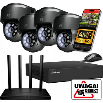 IP kamera Sada IP WiFi KAMER pro MONITORING, 4 KAMERY, bez disku, Detekce osob