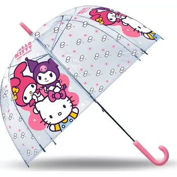Deštník průhledný manuální deštník hello kitty