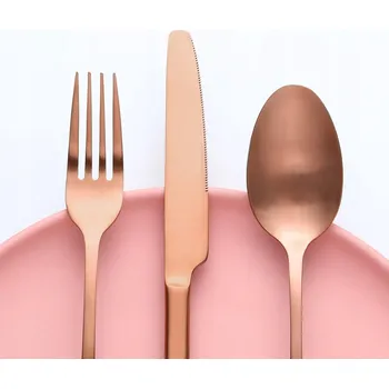 Příbor Bestdin Sada příborů pro 6 osob, 30dílná Růžové Zlato