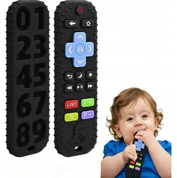 PROŘEZÁVÁNÍ ZOUBKŮ HRAČKA K KOUSÁNÍ KOUSÁTKO PRO MIMINKA DÁLKOVÝ OVLADAČ černá BARVA