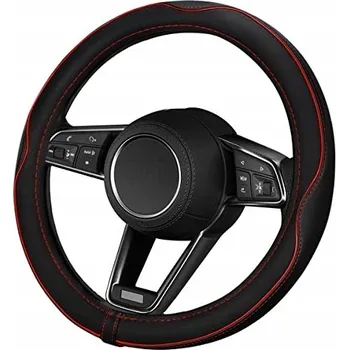 Potah na volant ELZO Kožený potah na volant 37-38 Cm Červený Černý