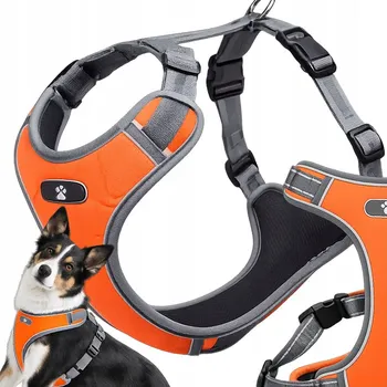 Postroj pro psa Postroj pro psa zwierzoPasja oranžový, nastavitelný, netlačí, velikost M