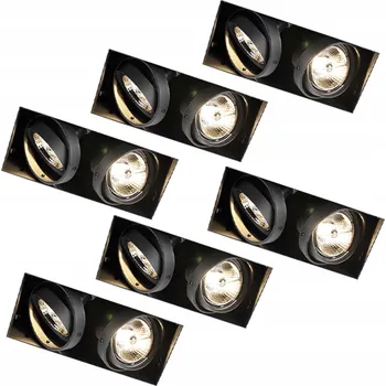 IP kamera Sada 6 zapuštěných černých reflektorů GU10 AR70 bez rámečku