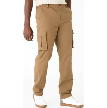 Cargo kalhoty z plátna ripstop, na bocích pružný pas tmavě béžová 58