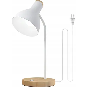 Lampička LALISU LED Stolní Lampa Dřevěná Nastavitelná Ochrana Očí Bílá