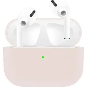 Pouzdro na mobilní telefon Ultratenký silikonový obal pro AirPods Pro - pískově růžový