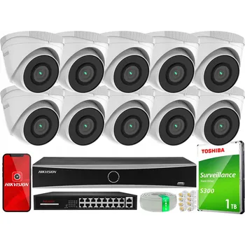 IP kamera Sada pro monitoring 10x IPCAM-T5 5MP IR 30m Aplikace HiLook od Hikvision