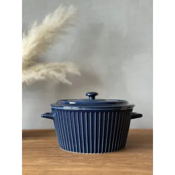 Keramická mísa 2,5l na polévku rýži zapékací modrá