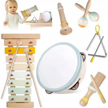 Dřevěná hračka Dřevěné hudební centrum pro děti – vzdělávací zábava se zvukem