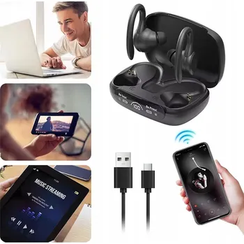 Sluchátka SŁUCHAWKI BEZPRZEWODOWE DO UŠÍ S háčkem za ucho a redukcí šumu