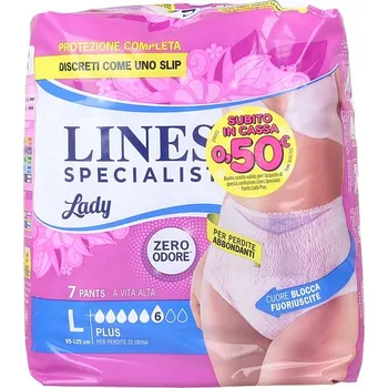 Absorpční kalhotky Lines Specialist Pants Plus Lady L proti zápachu 7 ks