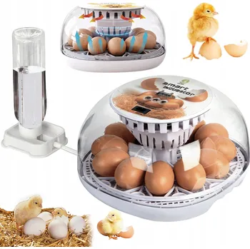 Umělá líheň AUTOMATICKÝ LÍHEŇ PRO 12 VAJEC S OTÁČENÍM, LED DISPLEJ, PRŮHLEDNÁ