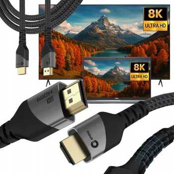 Video kabel HDMI kabel pro TELEVIZI Soundbar 2m 8K 2.1 Silný kabel eARC