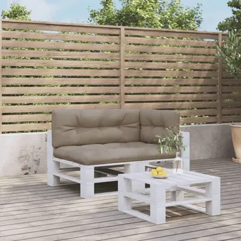 Podsedák vidaXL Podušky na palety 3 ks textil [3217126] Barva: taupe