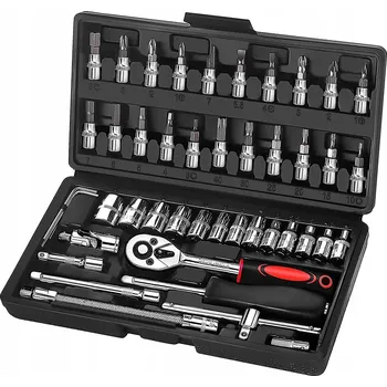 Klíč KEZAARA Sada nářadí 46 dílů. Klíče nástrčné a ráčny 1/4"