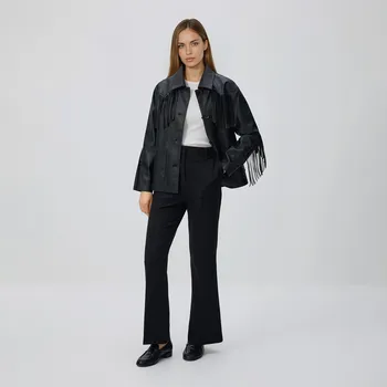 Dámské kalhoty Reserved - Zvonové kalhoty s puky - černý - 179IS-99X - 179IS-99X-46