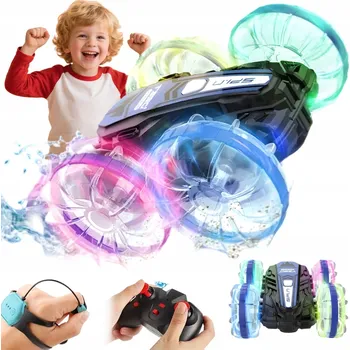 autíčko DÁLKOVĚ OVLÁDANÉ OBOJŽIVELNÉ AUTO 4WD S LED, PLOVOUCÍ TERÉNNÍ VOZIDLO SE 2 OVLADAČI