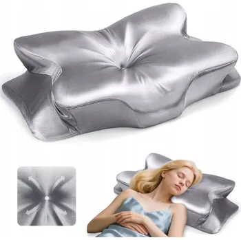 Polštář Polštář Memory Foam Ergonomický Stříbrno-šedý pro spaní na boku