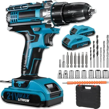 Vrtačka AKU VRTAČKA LI-ION 21V S 2 AKU FUNKCÍ PŘÍKLEPU 30000/MIN VÝKONNÝ MOTOR