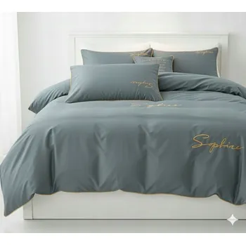 Povlečení Povlečení Mikrovlákno Cotton World Výšivka 160x200 Šedé