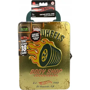 autíčko HOT WHEELS KOVOVÝ KUFŘÍK NA 18 AUTÍČEK ZLATÝ HWCC22G NOVÝ