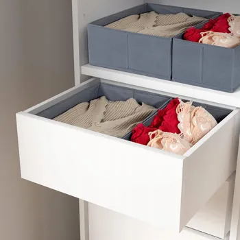 Organizér oblečení ORLISA Organizér do zásuvek na oblečení do skříně PAX 50x35 cm Šedý 2 ks Skládací