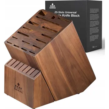 Stojan na nože ENOKING Blok na Nože z Akátového Dřeva, 25 Míst na Kuchyňské Nože
