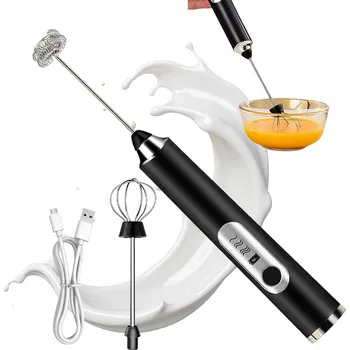 NAPĚŇOVAČ MLÉKA USB ELEKTRICKÝ ŠLEHAČ MINI MIXÉR RUČNÍ 3 RYCHLOSTI