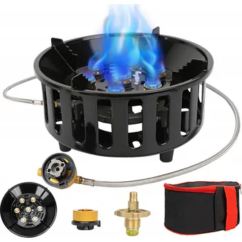 Outdoor vaření PŘENOSNÝ KEMPINGOVÝ VAŘIČ 16800W SE 3 ADAPTÉRY + OBAL