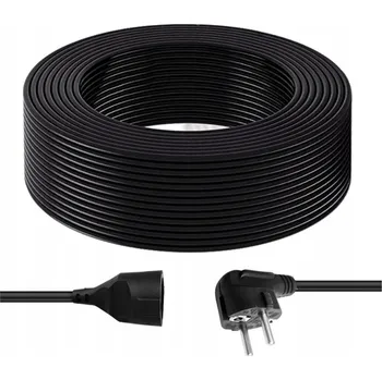 Napájecí kabel PRODLUŽOVACÍ KABEL PVC 30M 3×0,75MM2 ČERNÝ PRO VNITŘNÍ POUŽITÍ