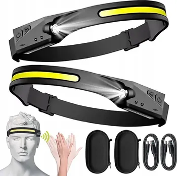 VÝKONNÁ ČELOVKA LED ČELOVKA 2 KS ZOOM NA HLAVU SADA AKUMULÁTOROVÁ