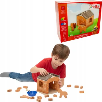 ostatní stavebnice Sada cihel Stavebnice pro děti Teifoc Malá stáj 50 ks