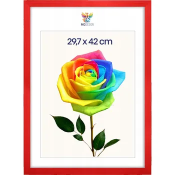 Obraz Rámeček na fotografie A3 29,7 x 42 cm, červený, z přírodního dřeva