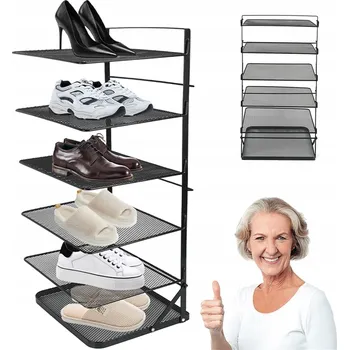 STOJAK PIONOWY METAL 6-PATROVÝ STOJAN NA BOTY, BOTNÍK NA PODPATKY DO PŘEDSÍNĚ