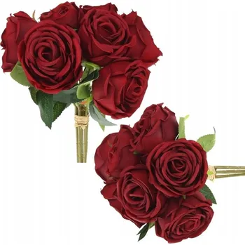 umělá květina Umělé Květy Růže 7 kusů Hotová Kytice Růží kompozice do vázy