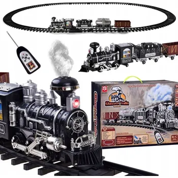 Vláček a vláčkodráha Elektrická vláčkodráha Jokomisiada s vagóny na dálkové ovládání, kouřící, s kolejemi