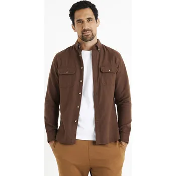 Pánská košile Celio Flanelová košile Caoflacko - Pánské Celio hnědá 2030732