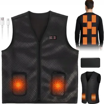 Pánská vesta ELEKTRICKÁ VYHŘÍVANÁ VESTA UNISEX BEZRUKÁVNÍK XXL TEPLÁ
