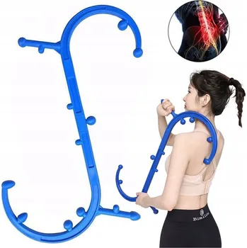 Masážní přístroj MASAŻER W KSZTAŁCIE S, PLASTOVÝ, MODRÝ, PRO TĚŽKO DOSTUPNÁ MÍSTA