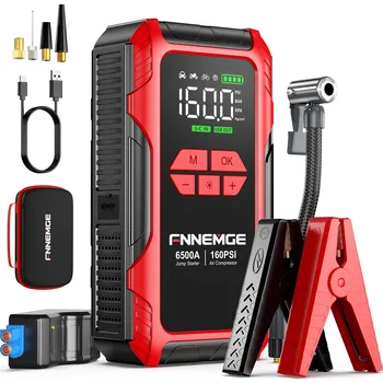 Powerbanka FNNEMGE Powerbanka 26800mAh 6500A Kompresor 160PSI LCD LED Startovací Zdroj do Auta