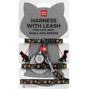 Obojek pro psa Obojek WauDog Nylonové postroje s vodítkem ve tvaru písmene H s QR pasem