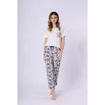 Pánské pyžamo Pyžamo Leveza 1737 Irena kr/r M-2XL ecru XXL