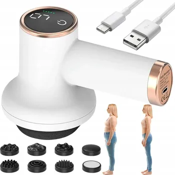 Masážní přístroj RUČNÍ ANTICELULITIDNÍ MASÁŽNÍ PŘÍSTROJ NA TĚLO S 8 HLAVICEMI NA BŘICHO, ZÁDA A NOHY