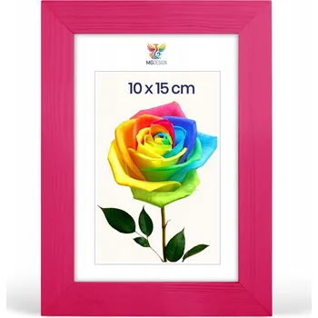 Obraz Rámeček na fotografie A6 10 x 15 cm, růžový, z přírodního dřeva