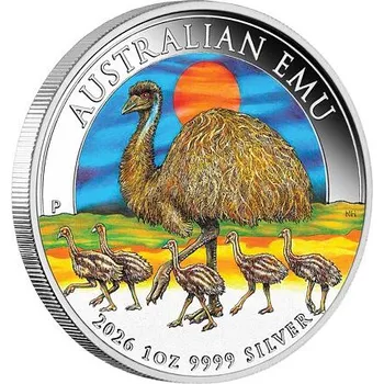Stříbrná mince 1 Oz Australian Emu 2026 Color