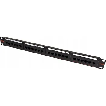 Patch panel Patch Panel kat. 5e 19" RACK, 24 portů, UTP, černý